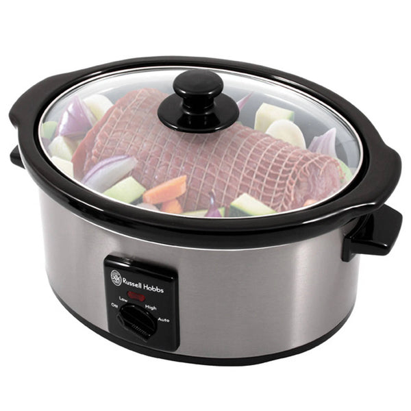 Russell Hobbs 3.5L Litre Slow Cooker- 3 Heat Settings/ Tempered Glass Lid 4443BSS