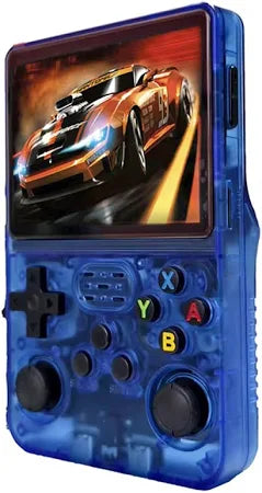 20,000 Game 3.5" Screen Handheld Mini Retro Gaming Console Video System 64GB- Blue R36S