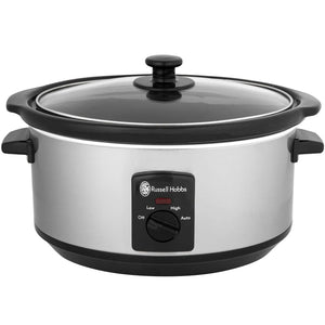 Russell Hobbs 3.5L Litre Slow Cooker- 3 Heat Settings/ Tempered Glass Lid 4443BSS
