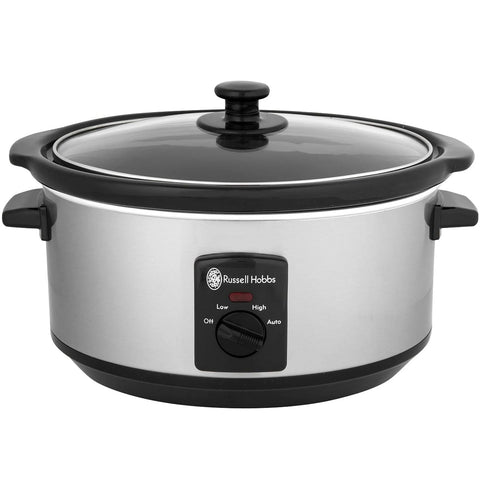 Russell Hobbs 3.5L Litre Slow Cooker- 3 Heat Settings/ Tempered Glass Lid 4443BSS