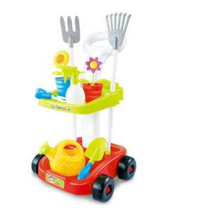 Kids Toddler Pretend Trolley Gardening Tools Set Game Play Toy- Garden/ Plants