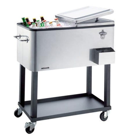 Heller 80L Alfresco Ice Drink Cooler Cart Box Chest Trolley Tray For BBQ- ACC80 - Sydney Electronics