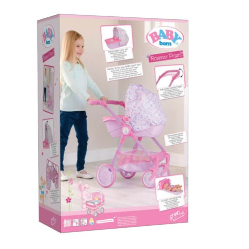 Baby Born Roamer Pretend Pram w/ Detachable Carry Cot/ Changing Bag Toy-Kids Fun - Sydney Electronics