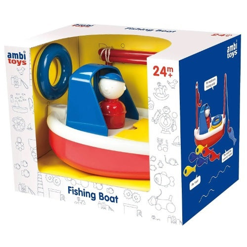 Ambi Toys Fishing Boat Bath Toy Pretend Play Fishing Rod- Great For Kids Fun