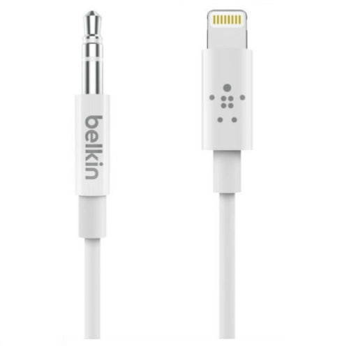 Belkin 3.5mm 90cm AUX to Lightning Cable Adapter For Apple iPhone/Used For Music - Sydney Electronics