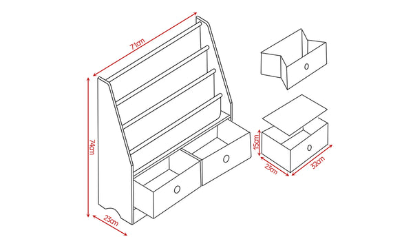 Kids Children Bookcase/ Toy Bins