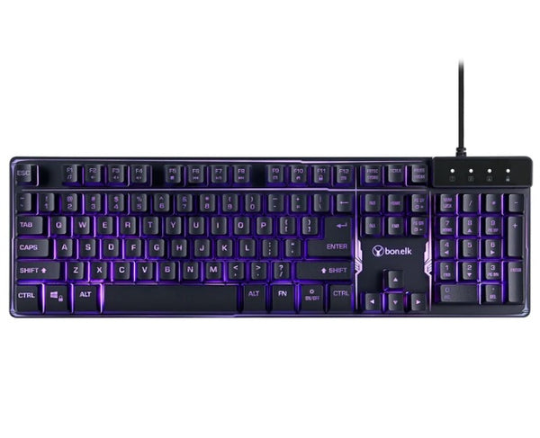 Bonelk Gaming LED Keyboard USB Full Size Keypad Backlit- Lighting Effect Modes