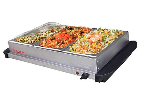 Maxim Buffet Stainless Steel Server Food Warmer 3x 2L Tray / Hotplate Display - Sydney Electronics