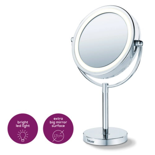 Beurer Illuminated Cosmetic Mirror w/ Bright LED Light-Touch Sensor/ 5x Magnetic