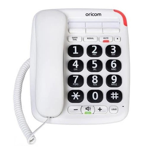 Oricom Amplified Big Button Corded Phone w/ Quick Dial/ NBN Compatible- CARE95