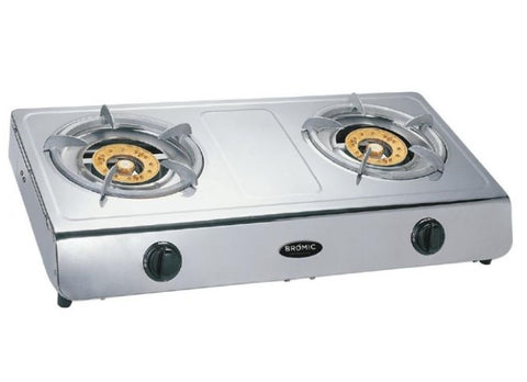 Bromic Double (Two) Burner Gas Cooker w/ Auto Flame Failure/Stove Wok ULP Deluxe