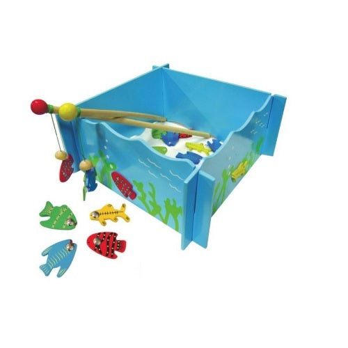 Kids Fun Factory Wooden Fishing Game with 4 Rods- Great For Kids/ Fun - Sydney Electronics