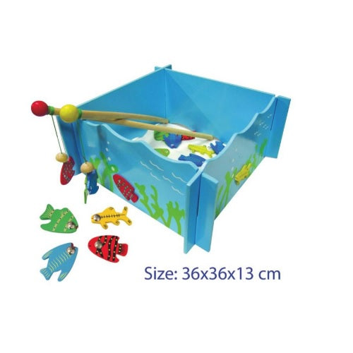 Kids Fun Factory Wooden Fishing Game with 4 Rods- Great For Kids/ Fun - Sydney Electronics