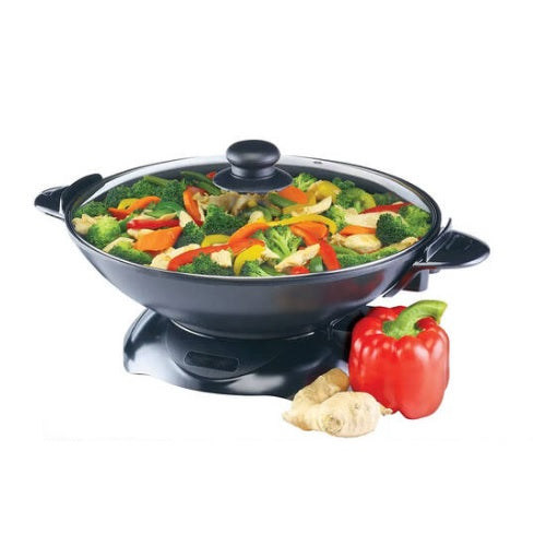 Maxim Kitchen Pro 4.5L 1500W Electric Wok Stir Fry/ Cooker w/ Lid Cooking Pan - Sydney Electronics