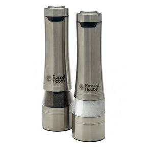 Russell Hobbs Brushed Stainless Steel Salt & Pepper Mills Set- Battery Operated