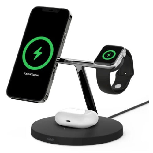 Belkin 15W Magsafe 3 in 1 Magnetic Wireless Charger For iPhone/ AirPod/ Watch