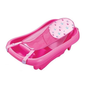 The First Years Newborn to Toddler Bath Tub w/ Sling Baby/ Infant Bathing- Pink