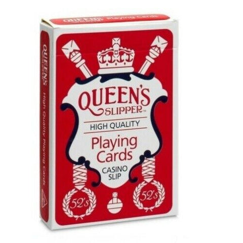 Queen's Slipper Premium 52's Playing Cards Bridge Size Casino Slip Red Deck - Sydney Electronics