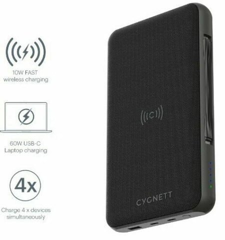 Cygnett ChargeUp Edge + 27000 mAh PowerBank USB-C Laptop and Wireless Power Bank - Sydney Electronics