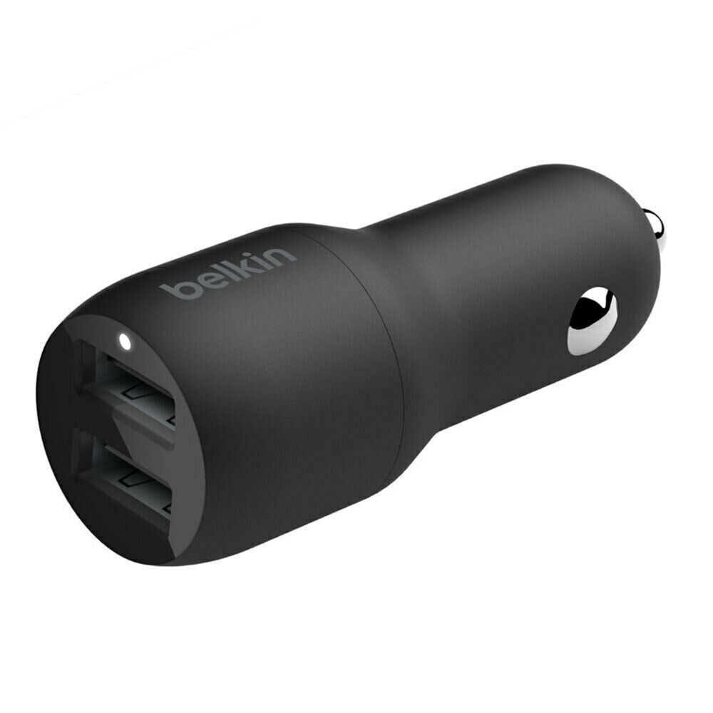Belkin BOOSTCHARGE Dual USB-A Car Charger 24W + USB-A to USB-C Cable For Samsung