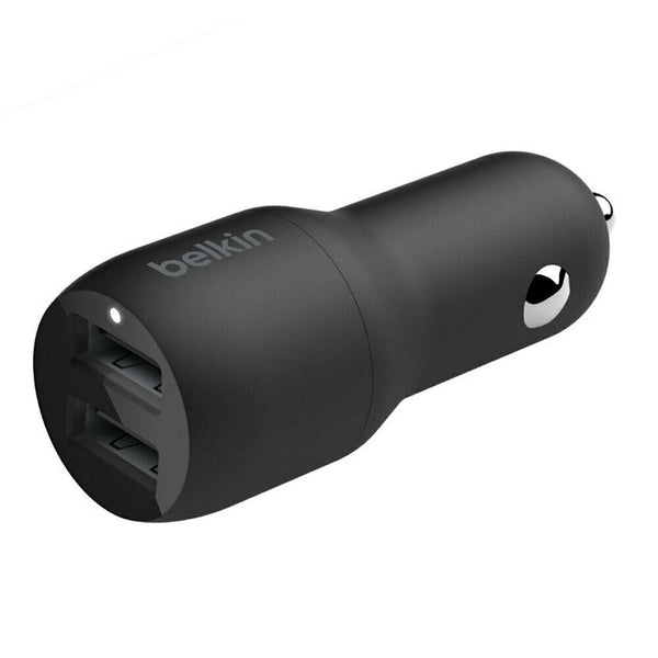 Belkin BOOSTCHARGE Dual USB-A Car Charger 24W + USB-A to USB-C Cable For Samsung