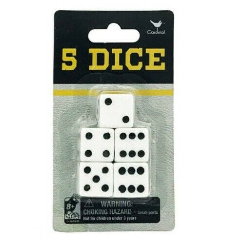 Cardinal 5PK Pack Dice Game Set- Set Roll/ Great For Kids Fun Play - Sydney Electronics