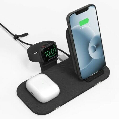 Mophie 15W Wireless Charging Stand Charger- Fast Charge- Charge Up To 3 Devices