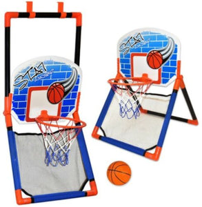 Toddler Kids 2 in 1 Mini Basketball Door To Floor Basketball Set Mounted Fun