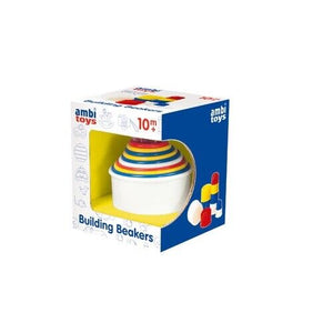 Ambi Toys Building Beakers/ Cups/ Stacking Filling Piling Fun- Great For Kids