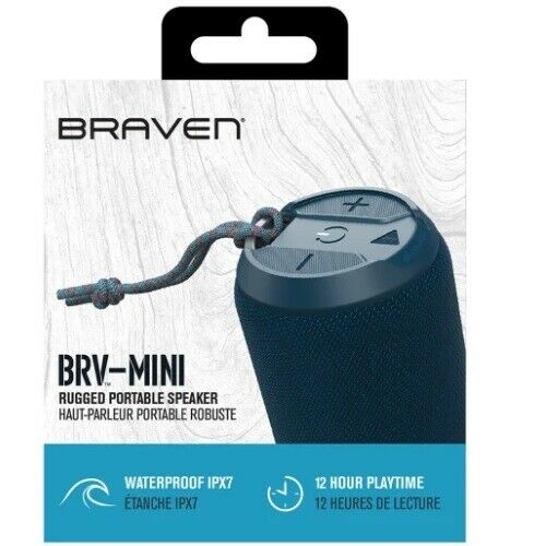 Braven BRV Rugged Mini Wireless Blue Portable Bluetooth Speaker-12 Hour Playtime- Blue - Sydney Electronics